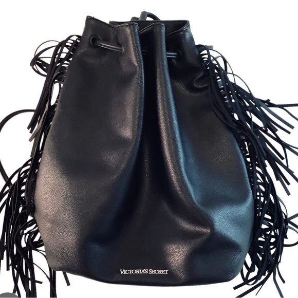 Victoria's Secret Black Backpack with Fringe - Picture 2 of 10